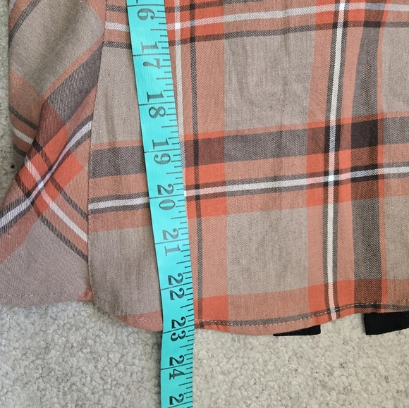 KAREN MILLEN Plaid Button-Up Women's Top in Orange and Black. Size 6 - Picture 13 of 14